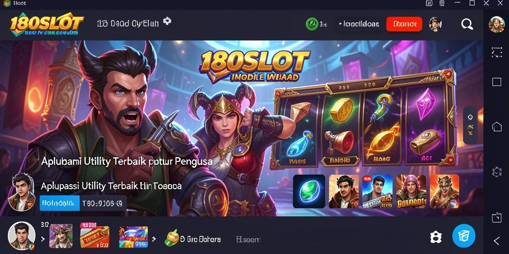 Tampilan antarmuka utama aplikasi Utility 180SLOT yang praktis.