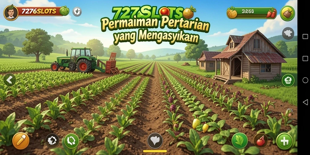 Screenshot gameplay 7276SLOTS yang menunjukkan taman yang asri dan subur.