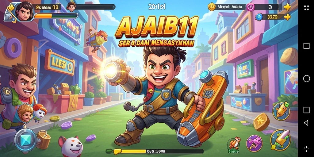 Tangkapan layar AJAIB11 menunjukkan aksi mendebarkan dalam permainan Arcade.