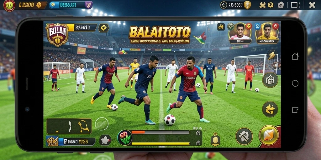 Screenshot BALAITOTO menampilkan aksi olahraga seru dan interaksi pemain.