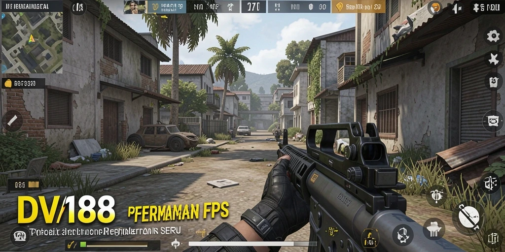 Tangkapan layar utama DV188 menampilkan aksi intensitas tinggi dalam gameplay FPS.