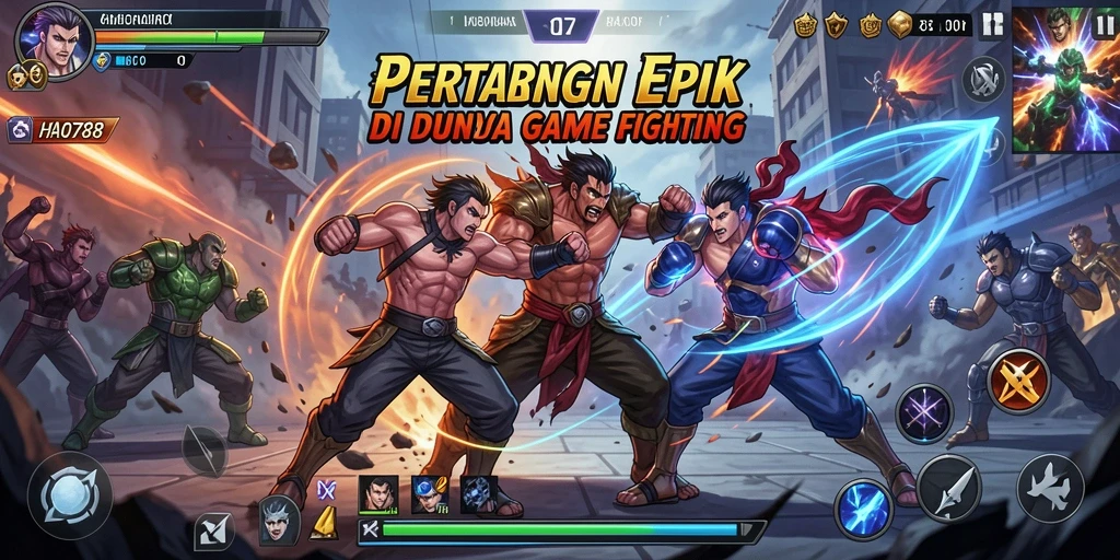 Tampilan screenshot HAO788 menampilkan aksi pertarungan yang intens.