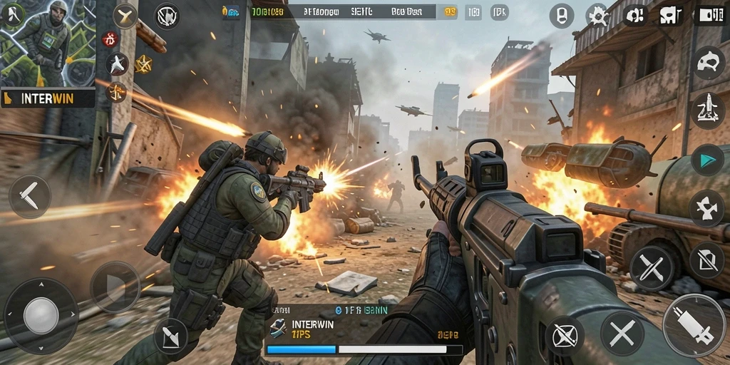 Gameplay seru INTERWIN dengan aksi pertempuran yang mendebarkan.