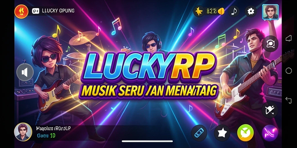 Tampilan gameplay LUCKYRP dengan interaksi musik yang menarik.
