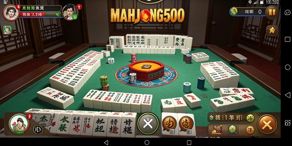 Tampilan gameplay strategis MAHJONG500 saat melakukan penyesuaian langkah.
