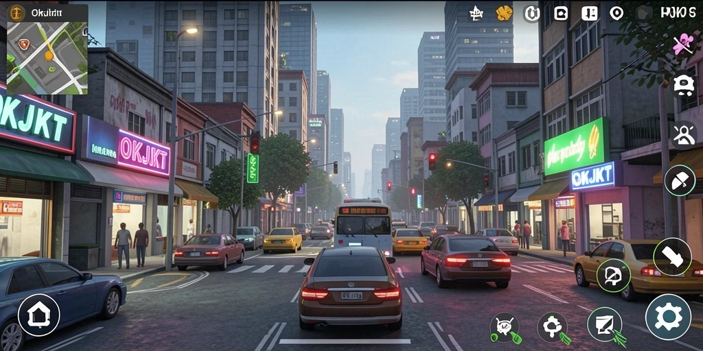 Screenshot gameplay OKJKT menampilkan interaksi hidup yang seru.