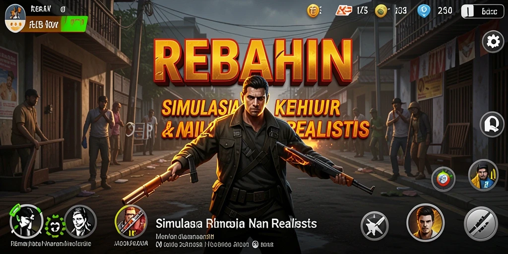 Tampilan utama gameplay REBAHIN yang realistis dan interaktif.