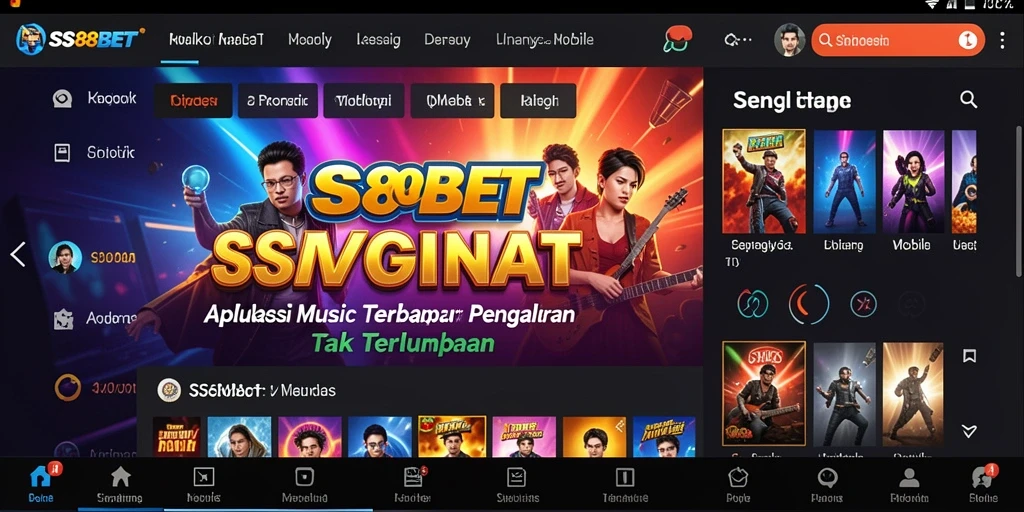 Tampilan gameplay interaktif dari SS88BET dengan berbagai fitur musik.